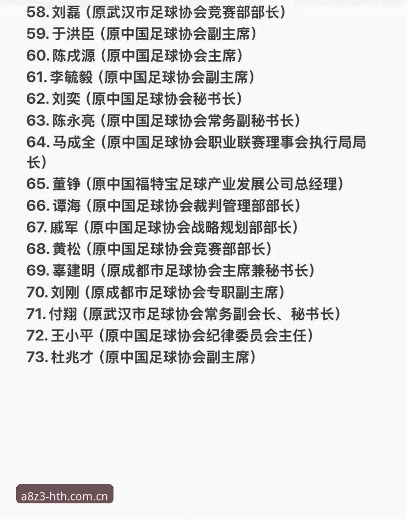 HTH最新登录入口教程 中国足协第三批禁足名单最新动态:17人终身禁赛,行业整顿持续升级